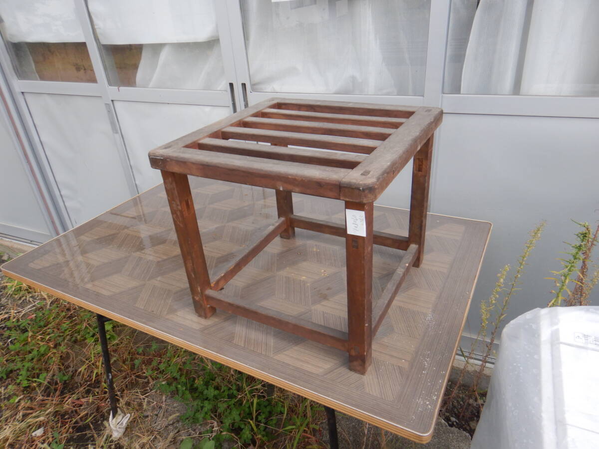 昔コタツ 火燵 こたつ 枠 木製 一木 090801 囲 台 44X44H39CM 昭和レトロ拍卖
