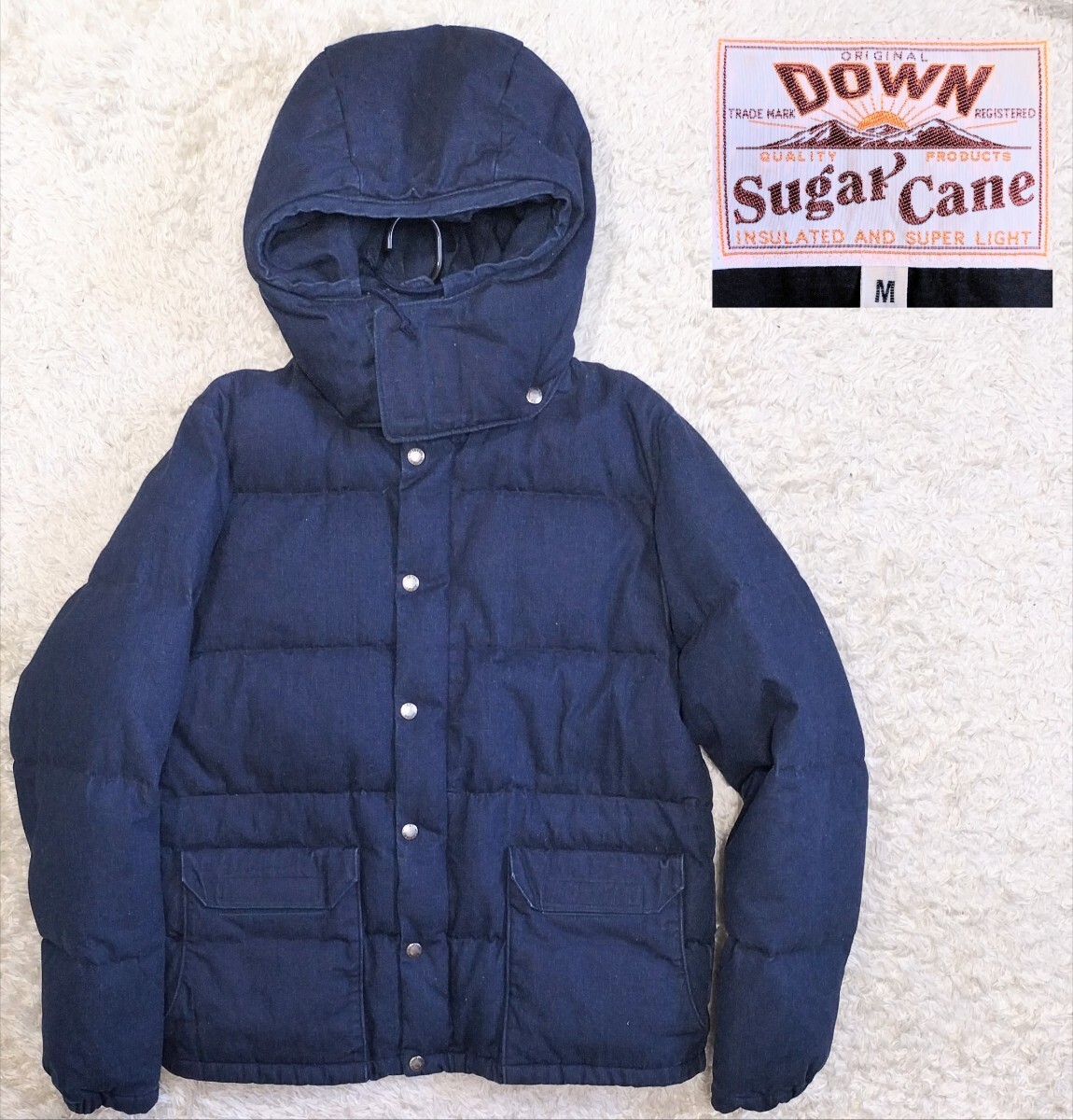 【美品★ダウン80%】SUGAR CANE デニムダウンジャケット●フード取外し可能☆シュガーケーン (9ハ)拍卖
