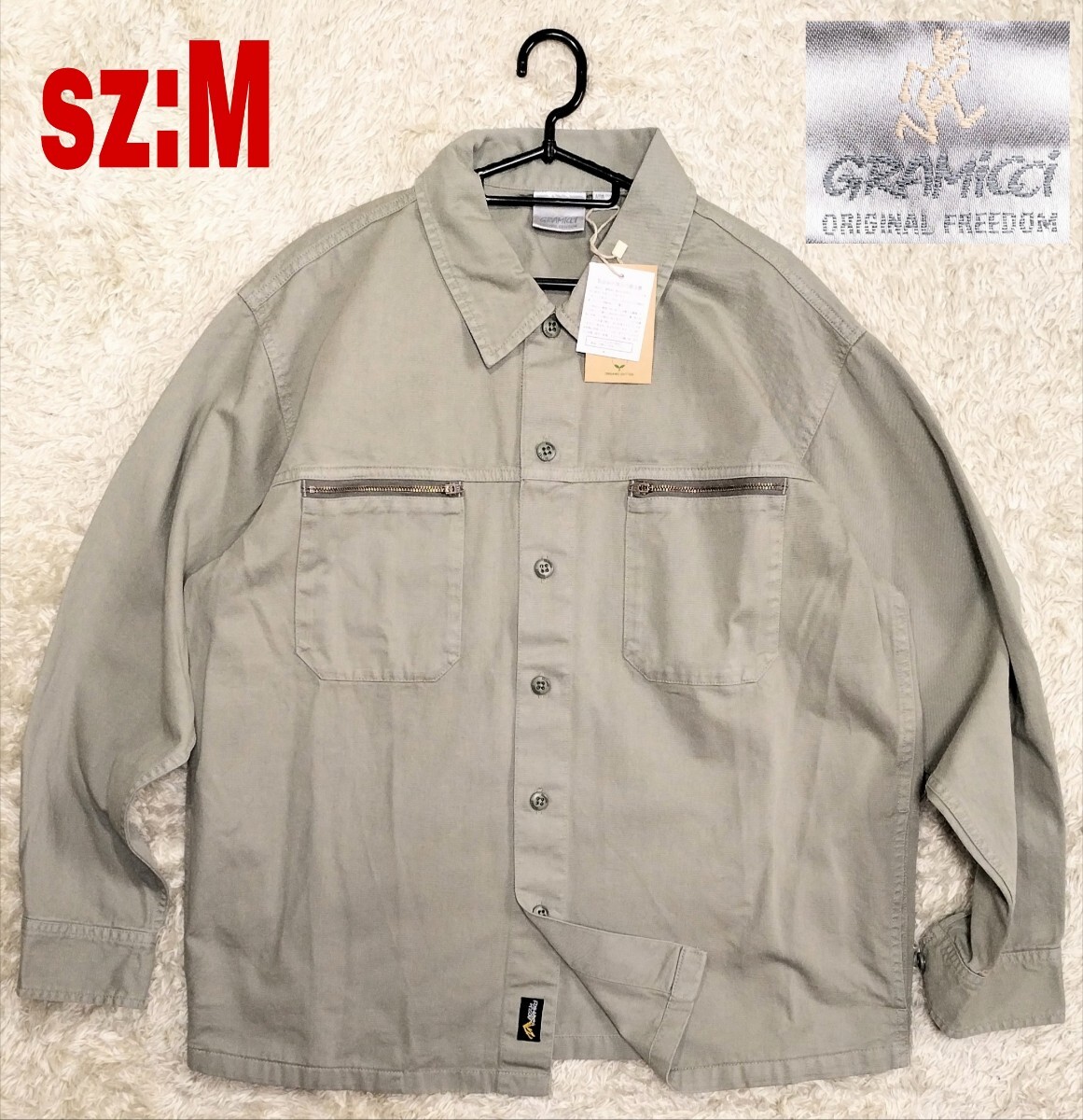 【未使用★】Мサイズ GRAMICCI コットンツイル ワークシャツ/ドライセージ●定価17,600円☆グラミチ (8191)拍卖