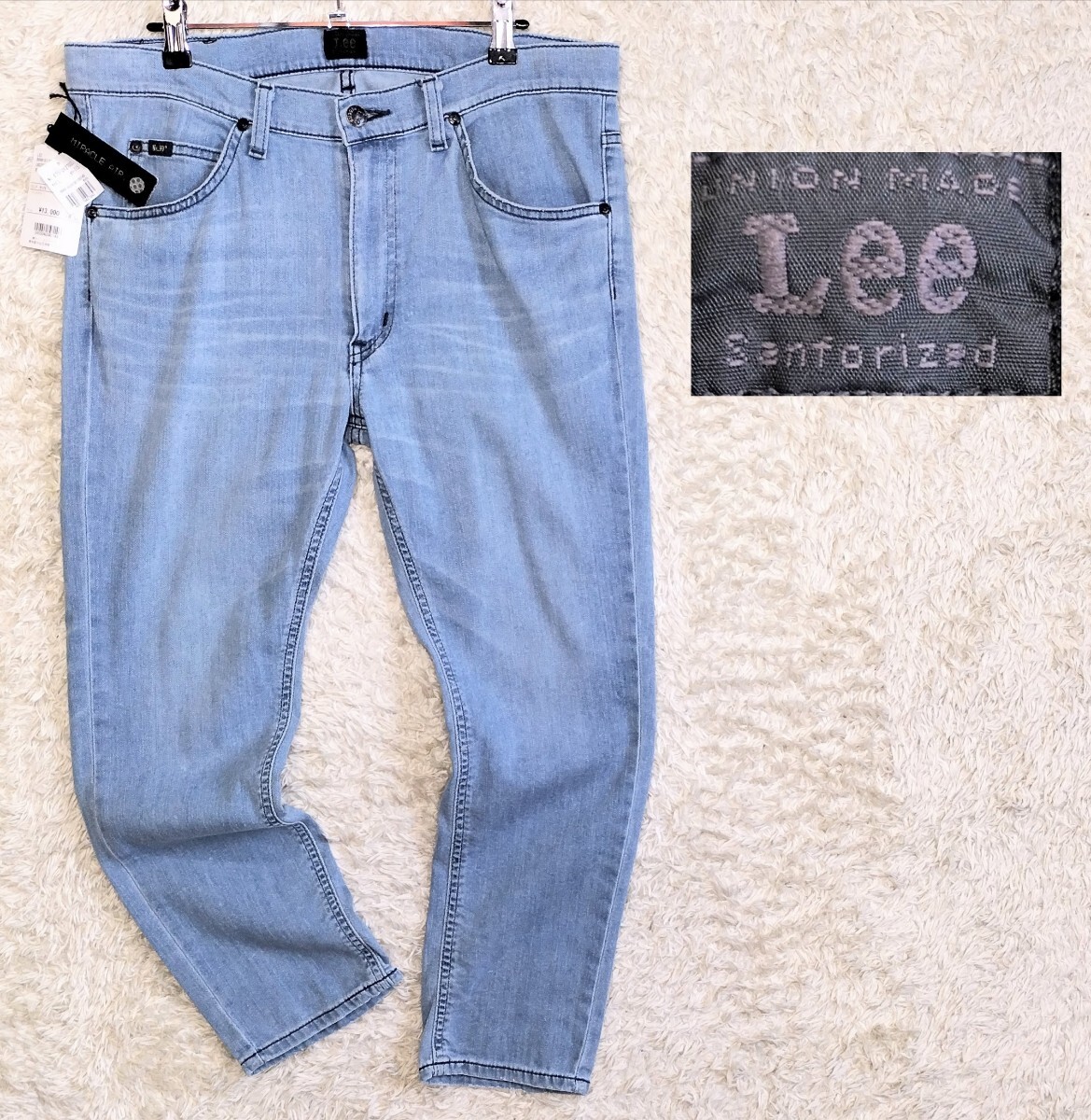 【未使用★ナノユニバース別注】Lサイズ Lee クロップド デニムパンツ/ジーンズ 定価13,000円◆柔らかストレッチソフトデニム☆リー (8)拍卖