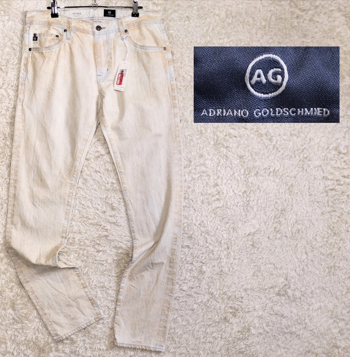 【未使用★USA製】32×34 AG モダンスリム デニムパンツ/ジーンズ◆汚れ加工☆エージー アドリアーノゴールドシュミット (8)拍卖