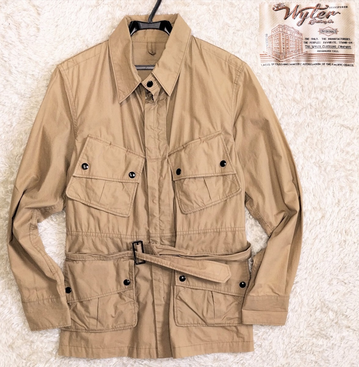 【美品★】サイズ40 THE WYLER CLOTHING ハンティングジャケット ファティーグジャケット◆ベージュ☆ワイラークロージング (8101)拍卖