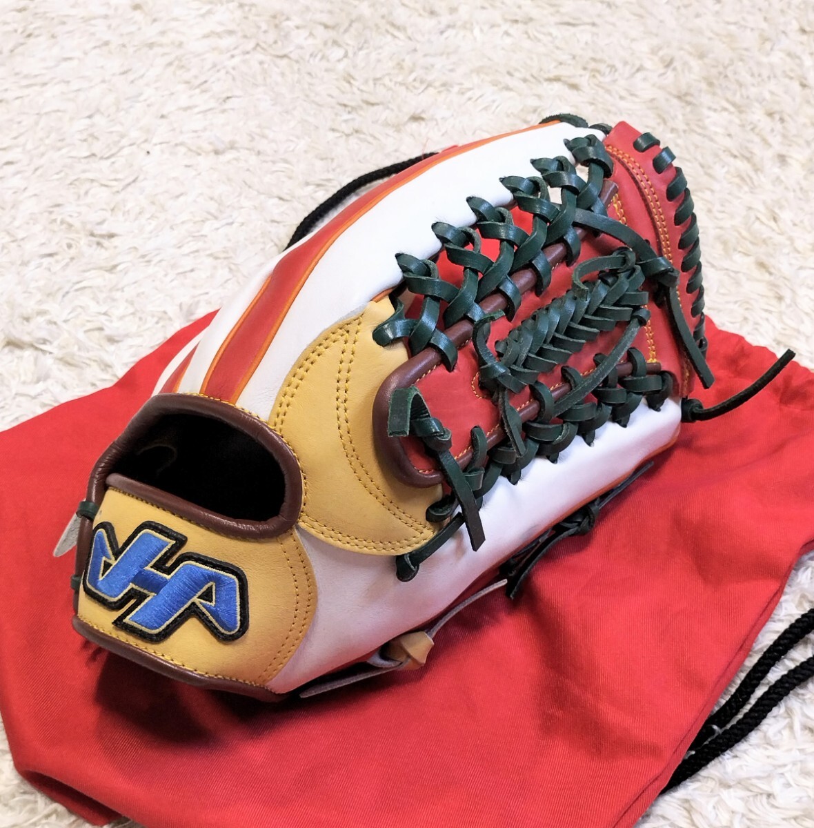 【ほぼ未使用★】ハタケヤマ HATAKEYAMA 外野手用 硬式グローブ 右投げ (8)拍卖