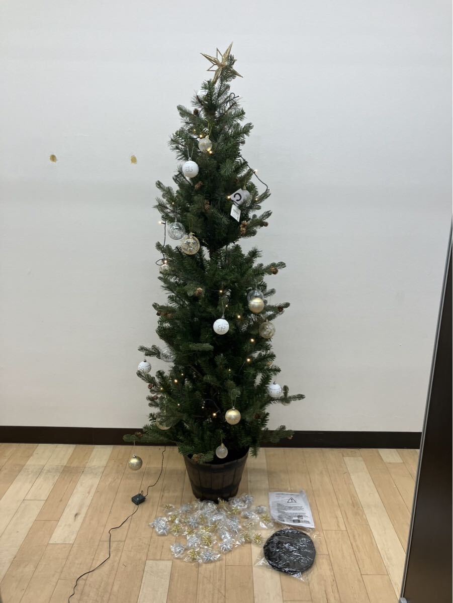 d6e147.9e138 クリスマスツリー 植木 180cm 装飾 ライト付き クリスマス ツリー キラキラ拍卖
