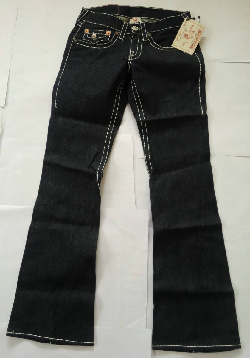 TRUE RELIGION トゥルーレリジョン FRANKIE BIGTw28デニムパンツ新品未使用タグ付きブーツカットデニムジーパン太ステッチインディゴ米国製拍卖