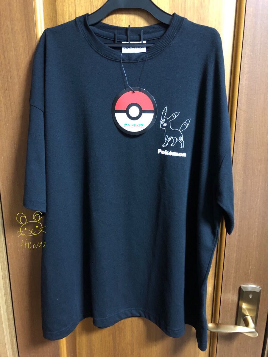新品未使用 タカラトミー ポケットモンスター(ポケモン) Z5530TA メンズ Tシャツ(半袖) ブラック(黒色) Lサイズ 【ブラッキー】拍卖