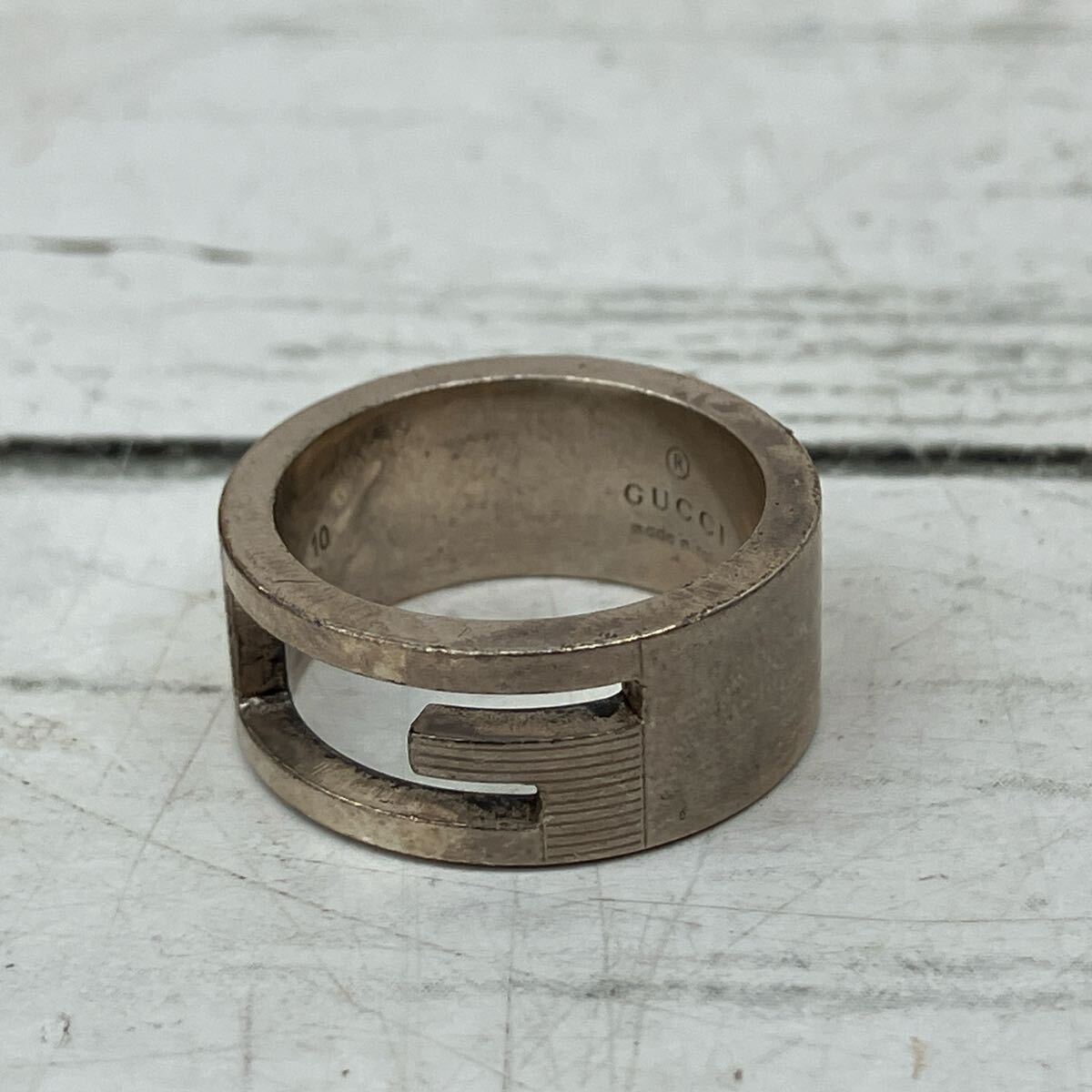 GUCCI グッチ シルバーアクセサリー リング 指輪 アクセサリー 10号 925刻印 silver【8453】拍卖