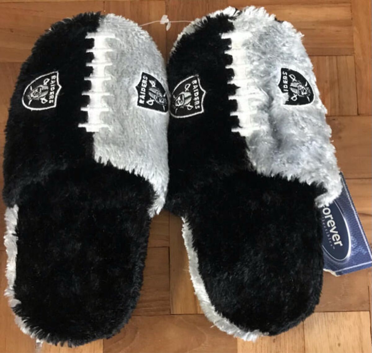 【新品】希少!レイダース フットボール型スリッパ ブラック ルームシューズ 黒拍卖