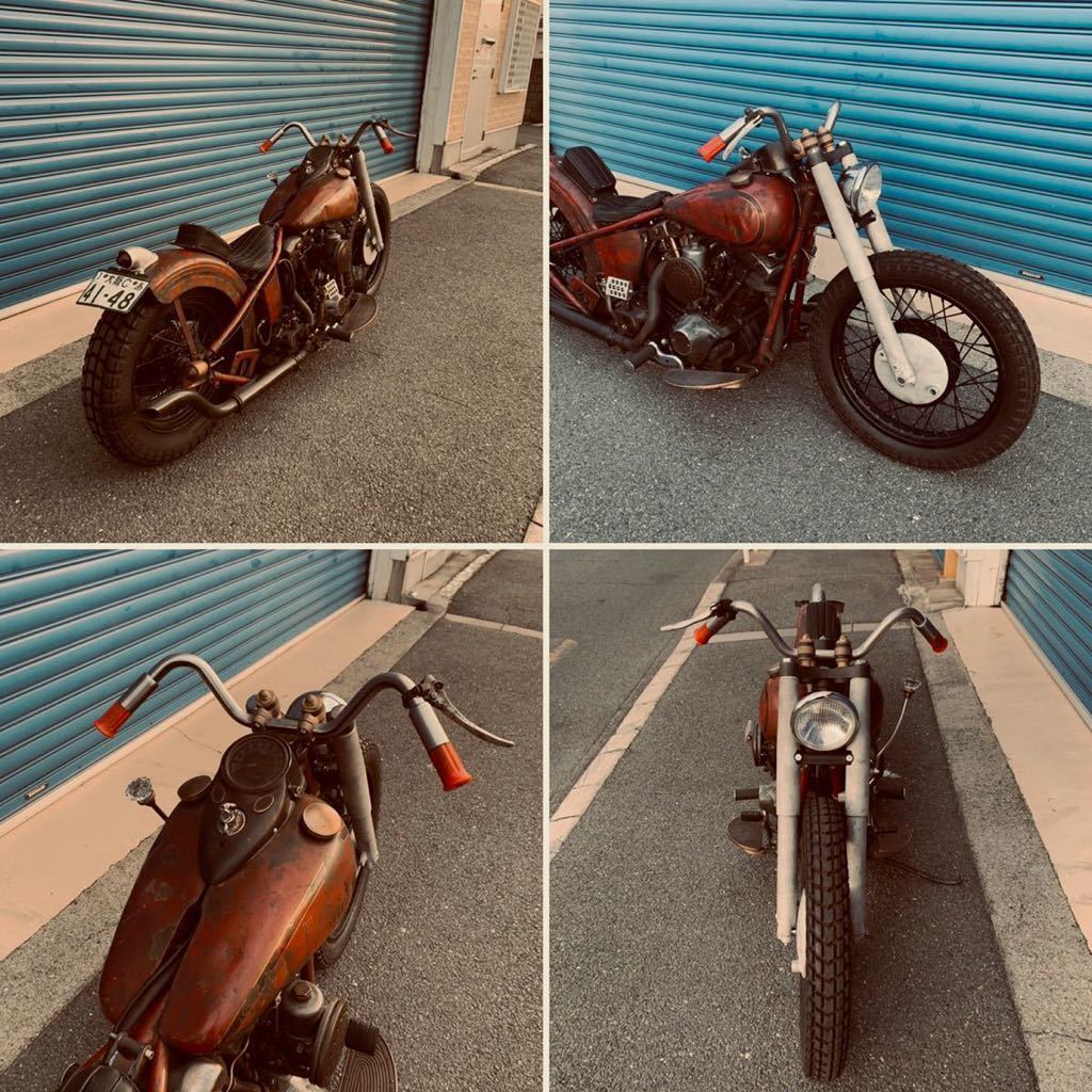 NEW フランダース スタイル #12 ナロー レーサー ハンドル ナックル パン ショベル WR WL ビンテージ スチール仕上 カスタムベース拍卖