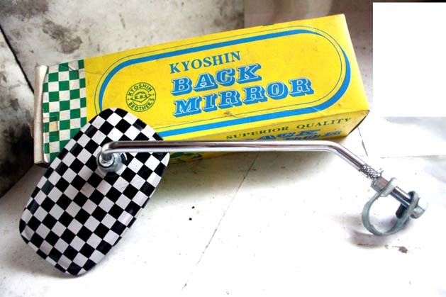 60s新品チェックミラー ホンダヤマハスズキトーハツモンキーラビットS301C92CB125CS90CL90スポカブC100C50C110C115YGS1AS1CB92CL50B120DAX拍卖