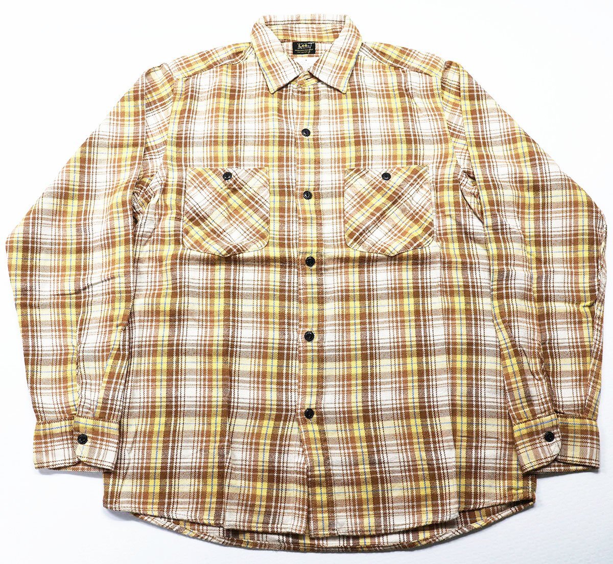 BACKDROP × Lee (バックロップ × リー) CHECK WORK SHIRT / チェック ワークシャツ Lot 95385 未使用品 ブラウン × イエロー size S拍卖
