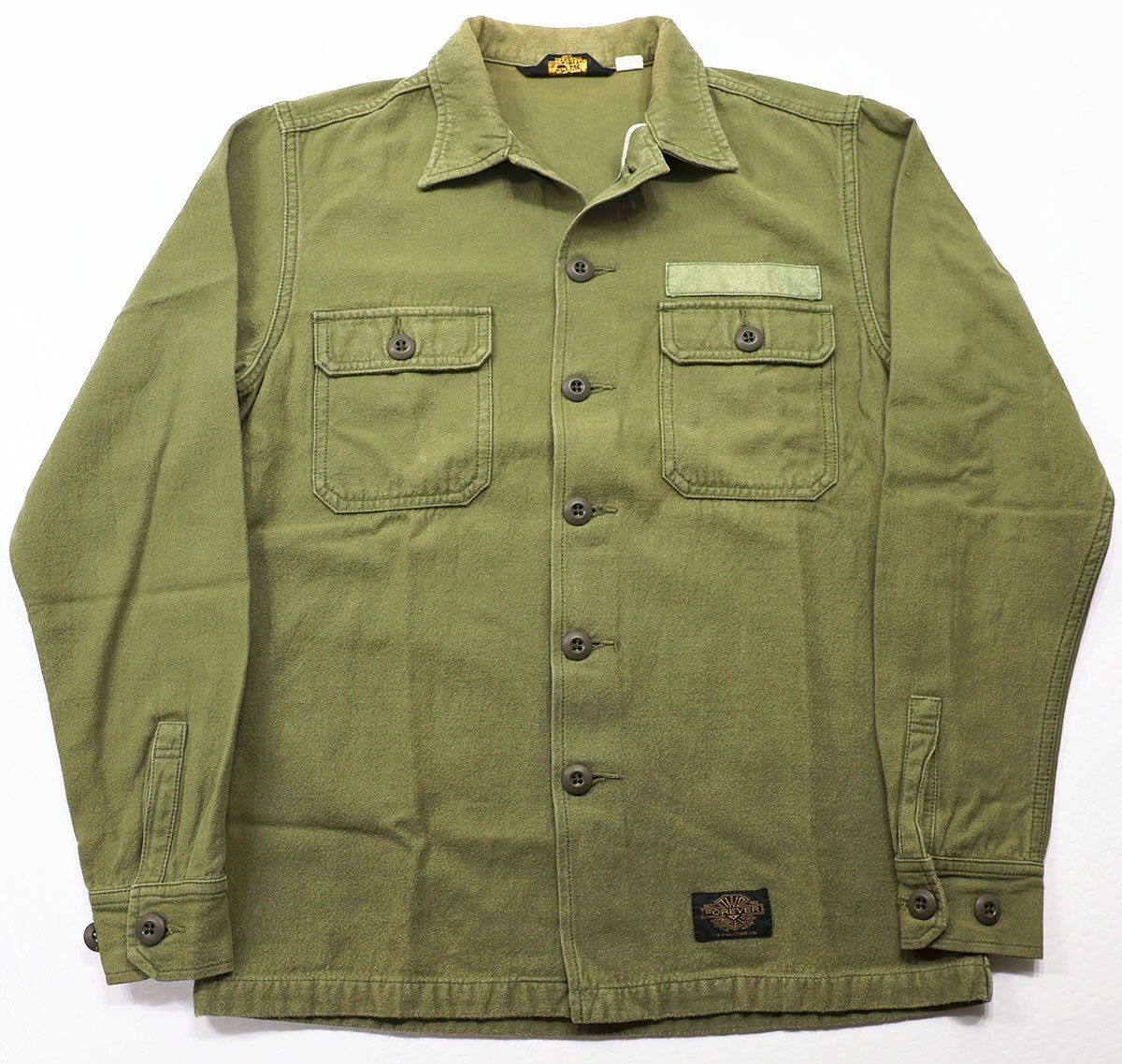 WESTRIDE (ウエストライド) 69ER SHIRTS - PLAIN - / バックサテン ワークシャツ プレーン オリーブ size S拍卖