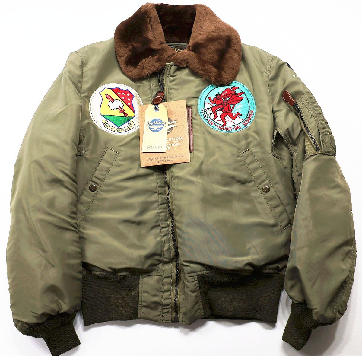 BUZZ RICKSON'S (バズリクソンズ) Type B-15B / 434th FTR. DAY SQ. - RED DEVILS - カスタム フライトジャケット BR15567 未使用品 40拍卖