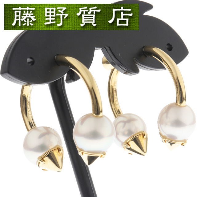 (新品仕上げ済)タサキ TASAKI 田崎 リファインドリベリオン パール ピアス K18YG イエローゴールド E-4152 9012拍卖