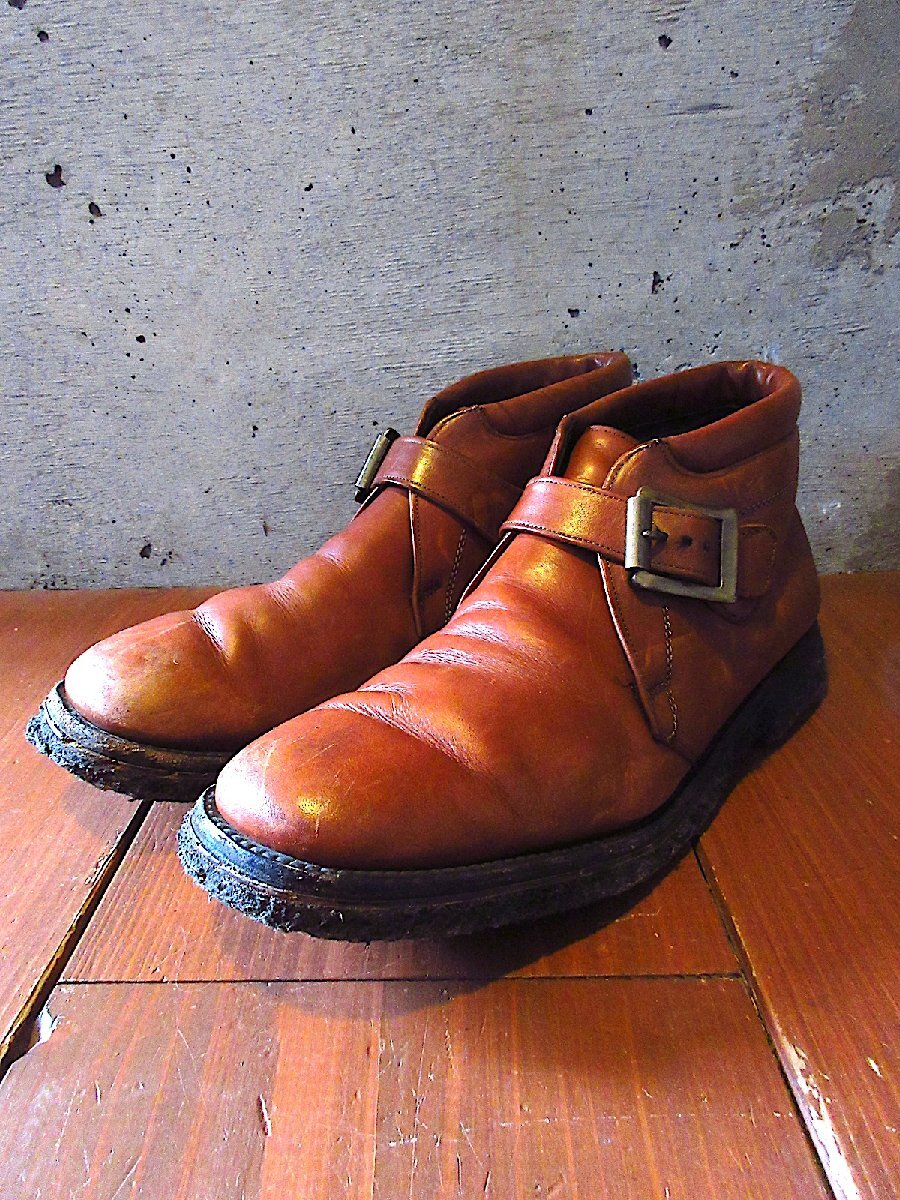 ビンテージ70’s80’s●Allen Edmondsレザーストラップシューズ茶size 11 1/2●250923j6-m-bt-31cm古着革靴アレンエドモンズ拍卖