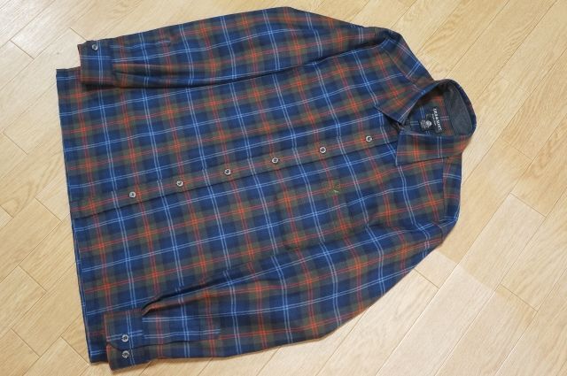 C889 即決 LYLE & SCOTT ライル&スコット ウール100% 1ポイント刺繍 マドラスチェック シャツ L 長袖拍卖