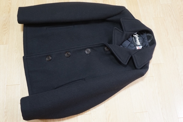 R698 即決 美品 USA製 Schott ショット メルトンウール シングル ピーコート Pコート 裏地キルティング中綿 20 M サイズ位拍卖