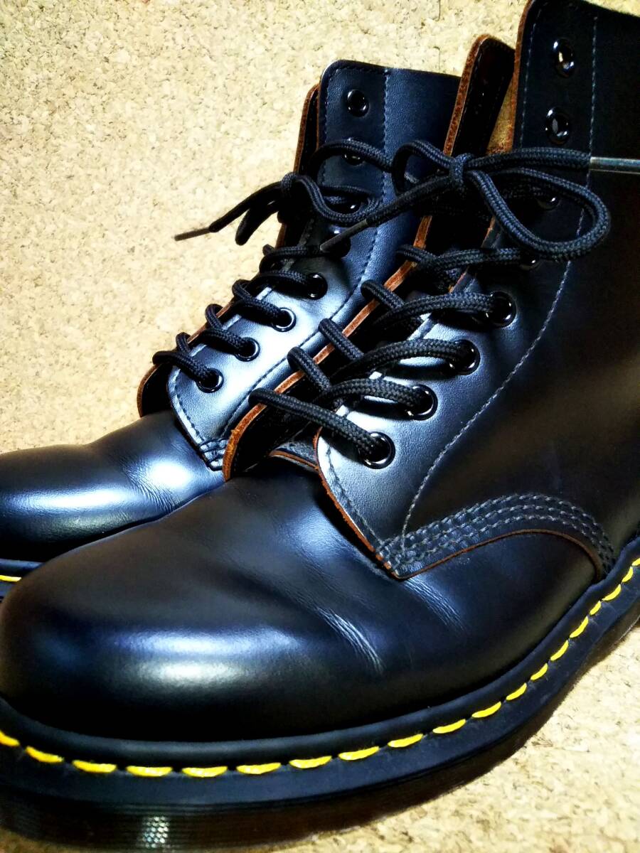 【Dr.MARTENS】ドクターマーチン 英国製 VINTAGE 1460Z 8ホールブーツ UK7 (26cm ) イングランド製 BLACK 初期型復刻【美品】拍卖