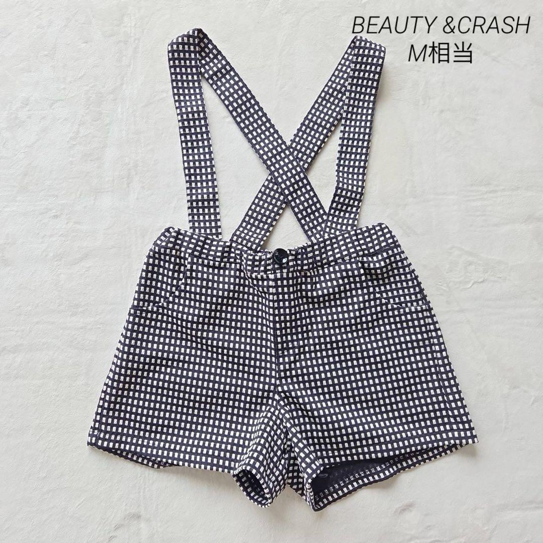 美品BEAUTY &CRASH サロペット ショートパンツ ギンガムチェック拍卖