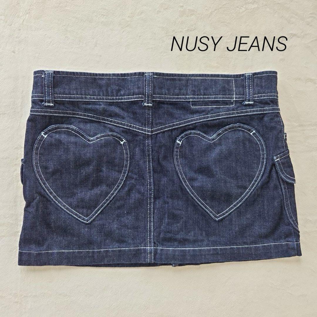 良品ヌージー NUSY JEANS デニムスカート LL相当 バックハート拍卖
