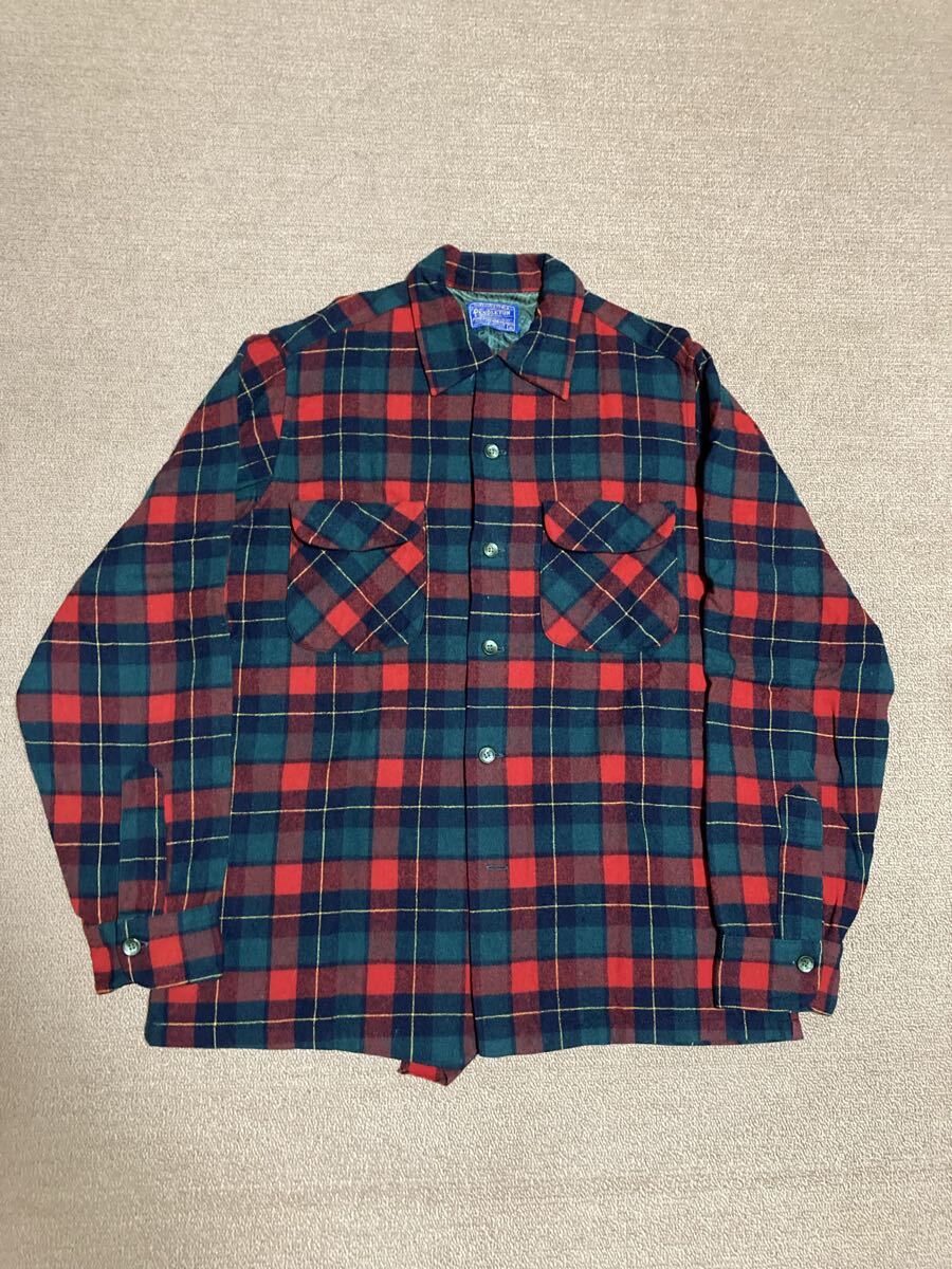 50s USA製 PENDLETON ボードシャツ M ビンテージ ペンドルトン拍卖
