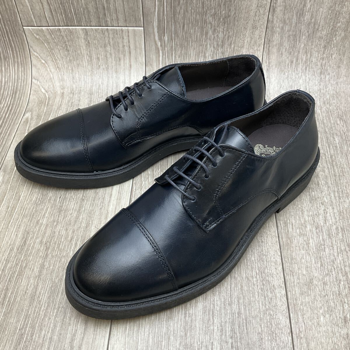 【アウトレット】Orobianco◆外羽根キャップトゥ◆ネイビーブルー◆サイズ41(25.5cm) 紳士革靴ビジカジオフィスカジュアルイタリア製拍卖