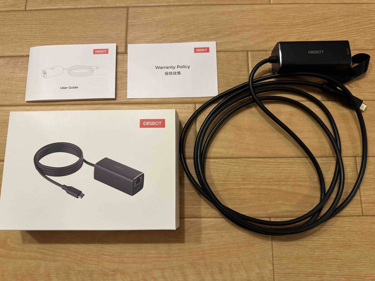 【美品】OBSBOT USB-C to LAN 有線LANアダプター PoE 10/100Mbps通信 最大出力13W Tail Airと互換性あり Type C端子 2M拍卖