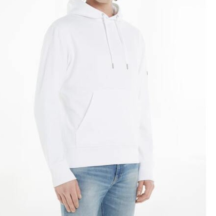 【L】カルバンクライン ジーンズ パーカー BADGE FLEECE/白拍卖