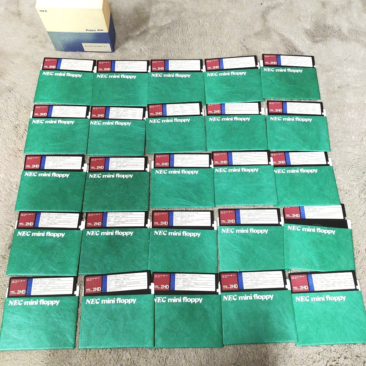 NEC mini floppy pc9800シリーズSOFTWARE LIBRARY 3.1 25枚 フロッピーディスク A09074拍卖