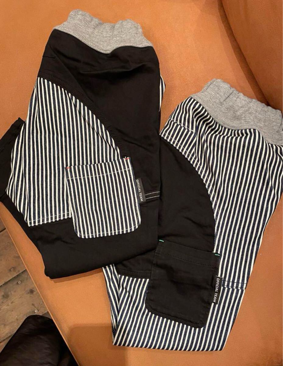 セールです!新作☆オフィシャルチームブラックデニムワイドサルエルパンツ1125231 ヒッコリー 110㎝拍卖