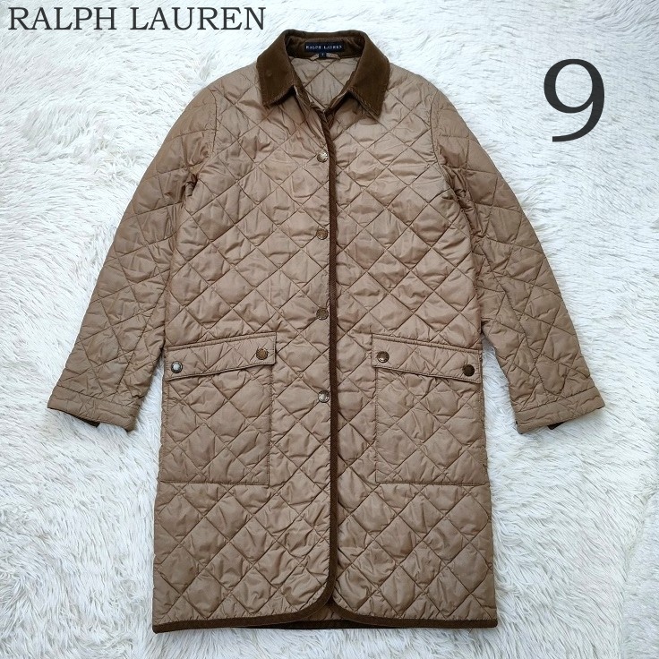 RALPH LAUREN ラルフローレン ヴィンテージ キルティング 中綿コート レディース9 M ブラウン 茶 レディース拍卖