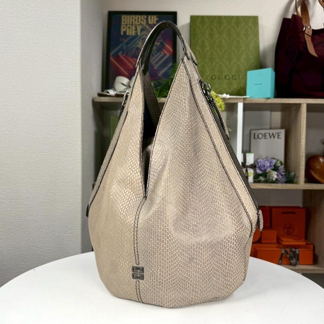 超美品 GIVENCHY 00's Y2K ハンドバッグ 本革 パイソン型押し拍卖
