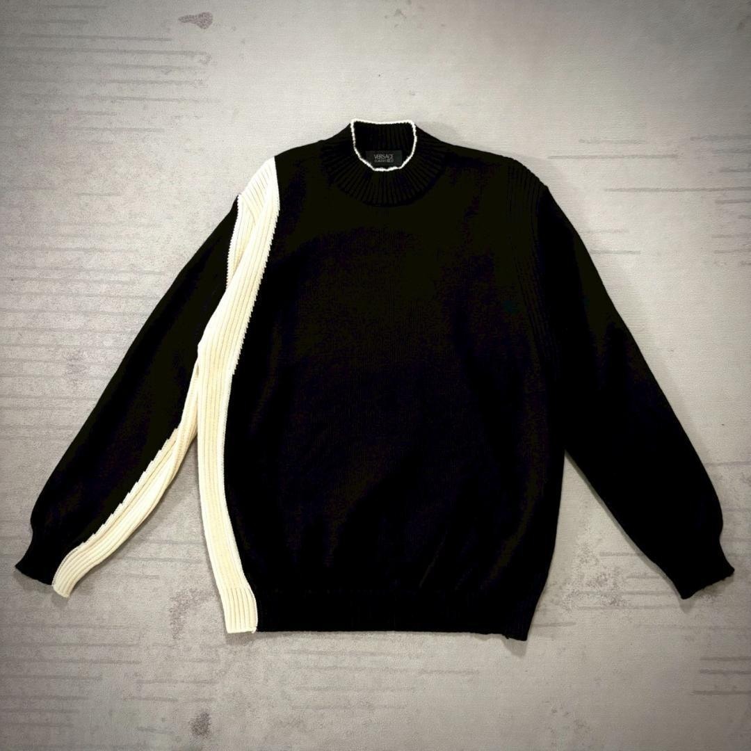 未着用 90's VERSACE イタリア製 アシンメトリー ハイゲージニット拍卖