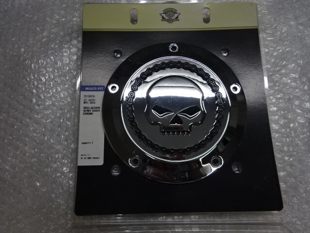 H-D純正OP スカルチェーン コレクション ダービーカバー 5穴 検 ハーレー ツインカム ダイナ ソフテイル FXDL FXD FXST FLSTC FLSTF FLSTS拍卖