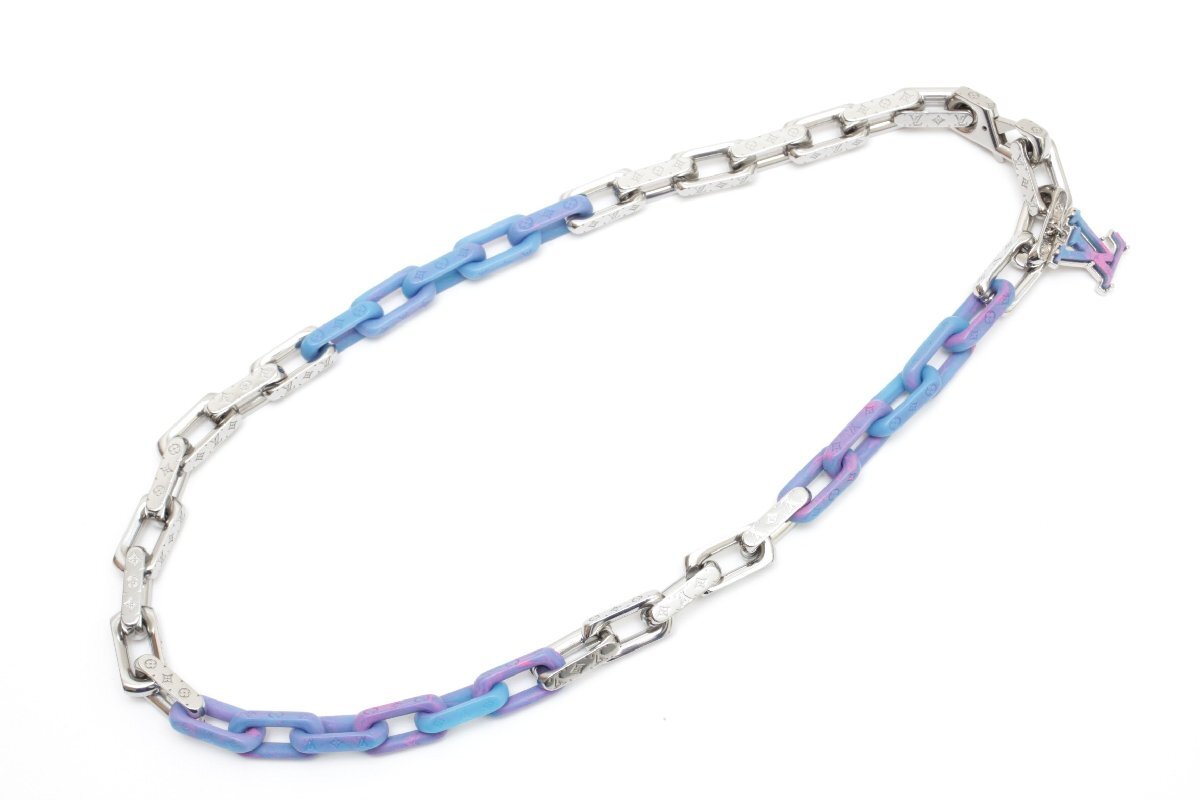 1T187☆ LV ルイ・ヴィトン LOUIS VUITTON ☆ コリエ モノグラム チェーン ネックレス MO1494 美品【ニューポーン】拍卖