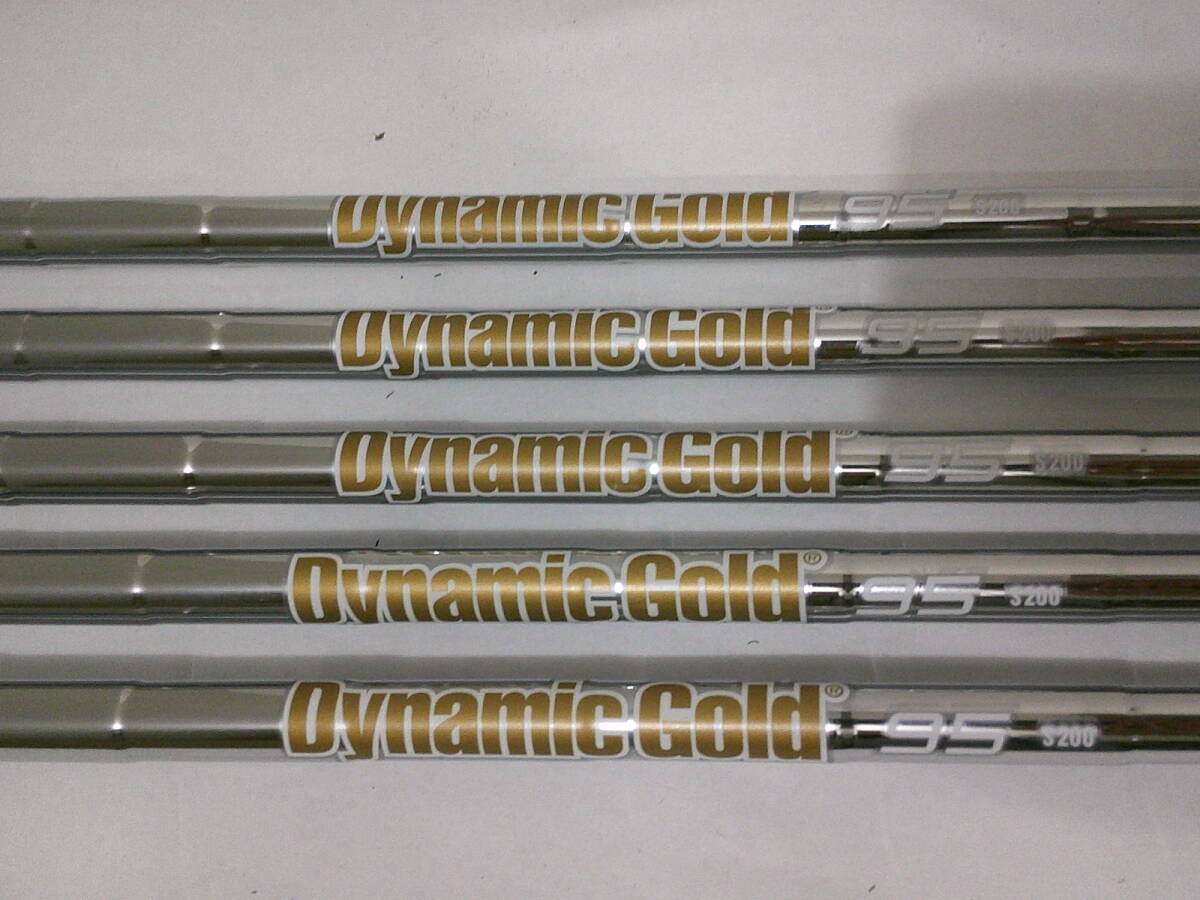 中古シャフト★Dynamic Gold 95 S200★5本★36.5 1/8in~★未使用グリップ付き拍卖