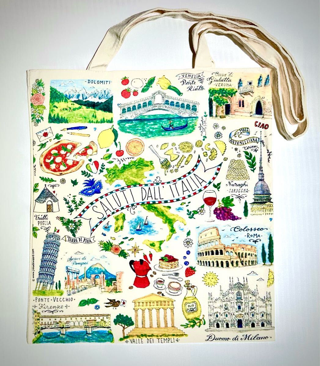 新品未使用 イタリア 遊園地 絵本袋 レッスンバッグ サブバッグ トートバッグ エコバッグ拍卖