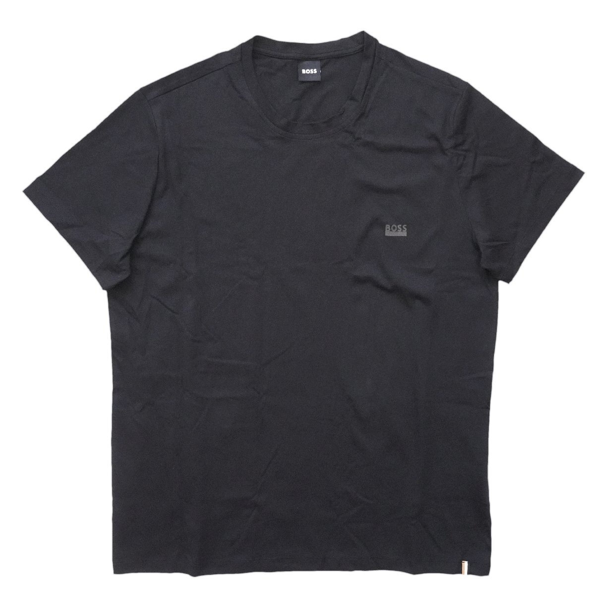 2025◆新品◆ボス◆ワンポイント BOSS ロゴ 裾シグネチャーストライプ 半袖 Tシャツ 黒XL◆HUGOヒューゴ 着心地快適オーガニックコットン製拍卖