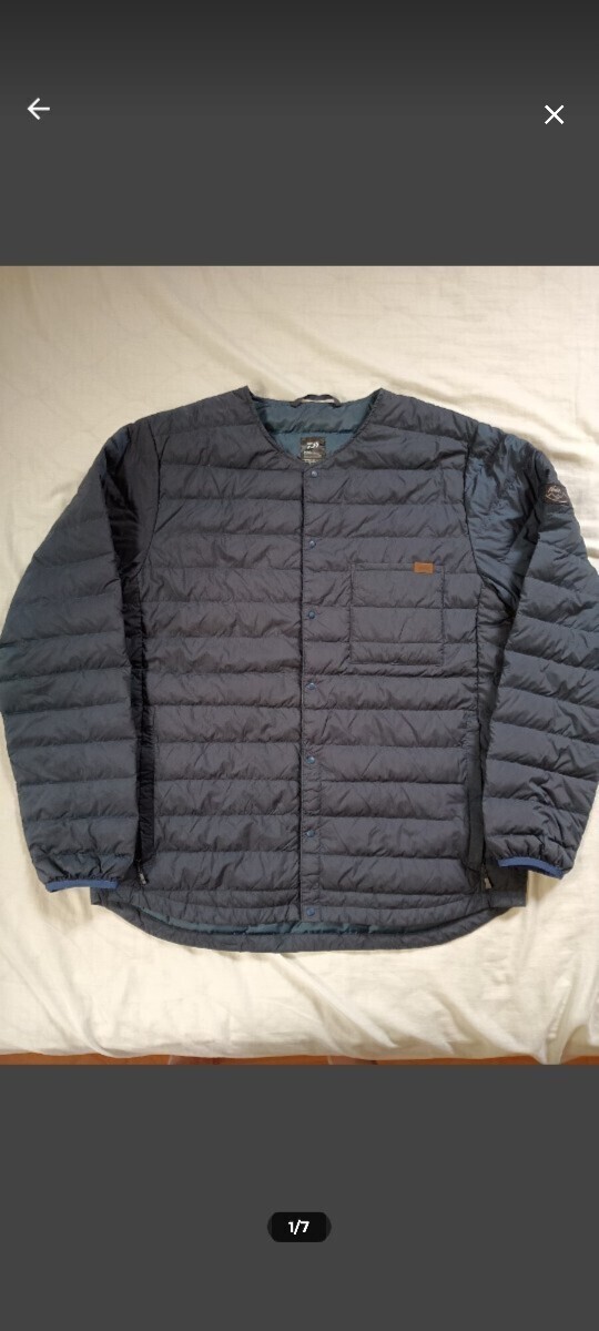 ナンガ NANGA インナーダウン ナンガ×ダイワコラボ XL ネイビー ラウンドネックジャケット拍卖