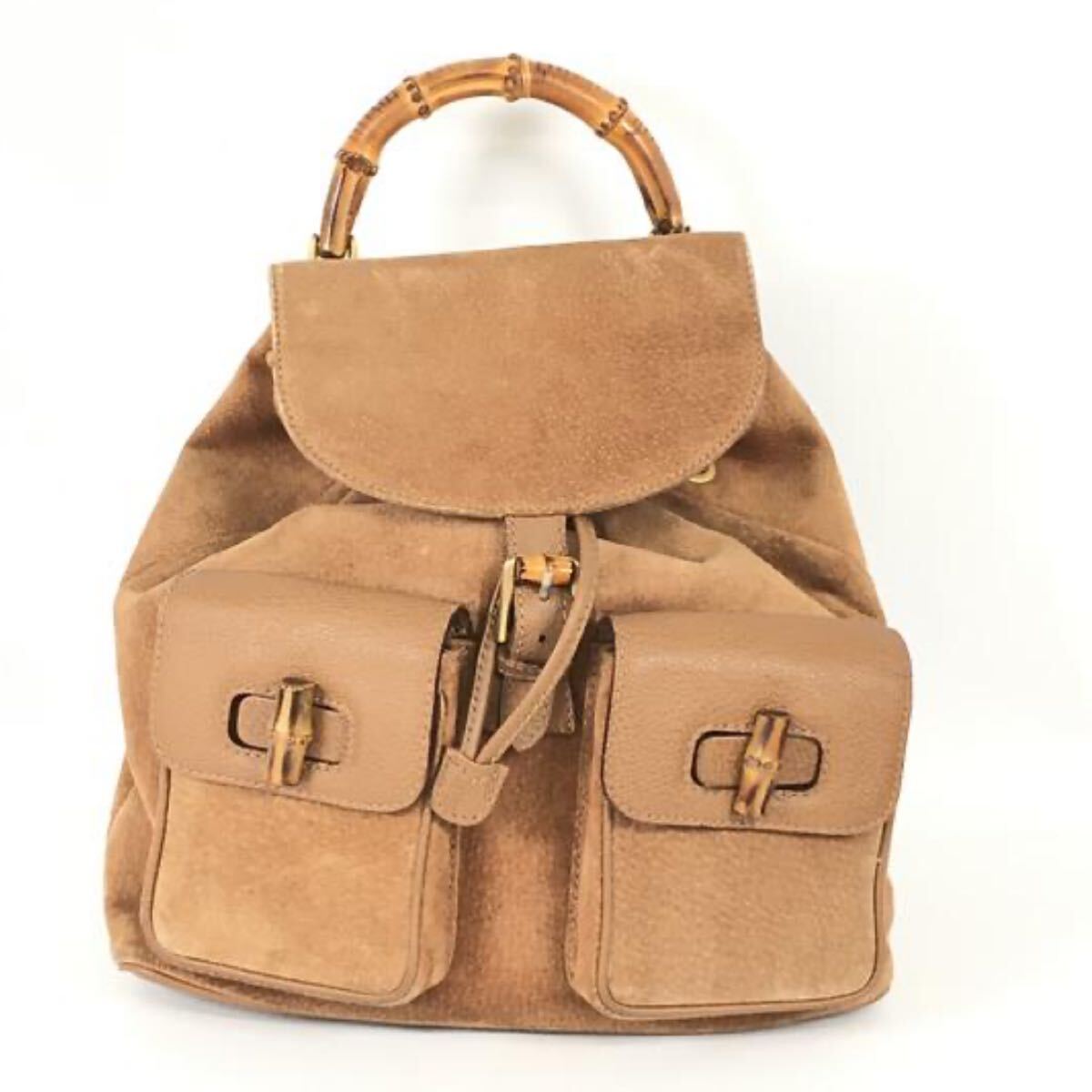 グッチ GUCCI バンブー リュックサック スエード 0016 ブラウン バックパック リュック拍卖