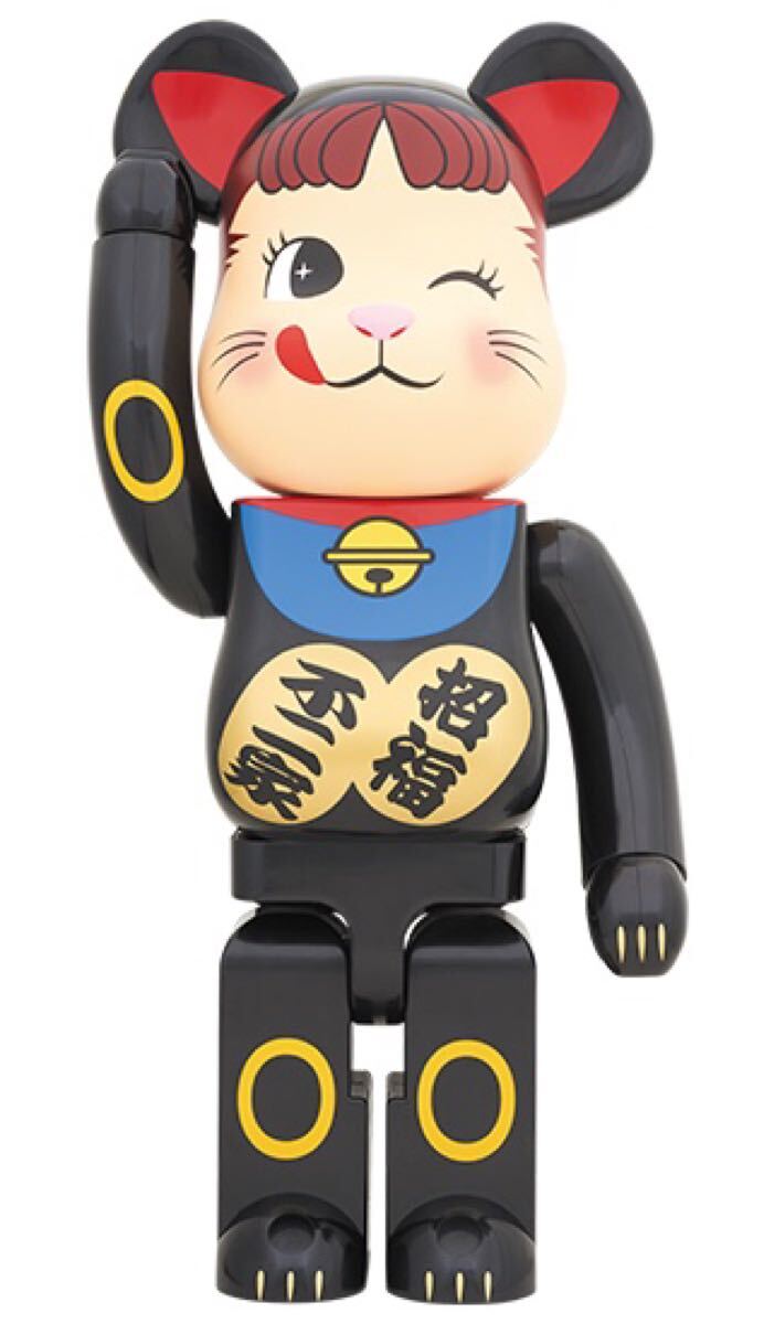 BE@RBRICK 招き猫 ペコちゃん 黒 1000% ベアブリック 1000%  不二家 フィギュア MEDICOM TOY メディコムトイ拍卖