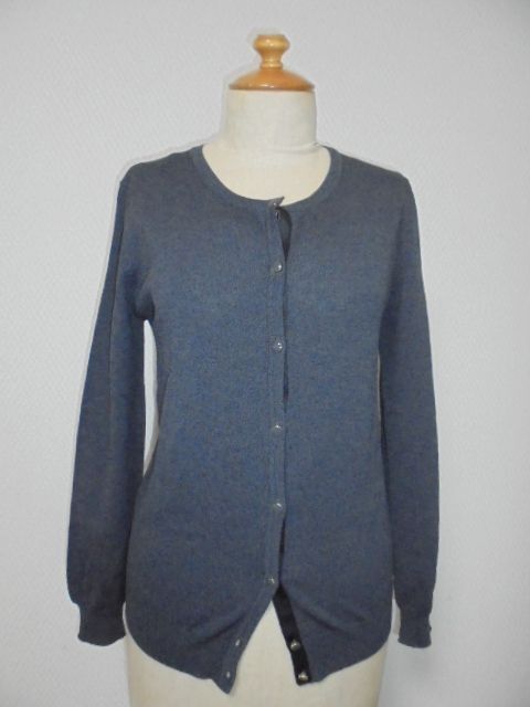 未使用タグ付。チャコールグレー色レーヨンカーディ拍卖