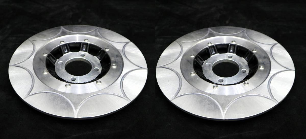 【送料無料】 ブレーキ ディスク トレンチ 銀2枚 KH/ローター4穴 ダブルディスクKH250トレンチカットKH400フォーワンCB250T拍卖
