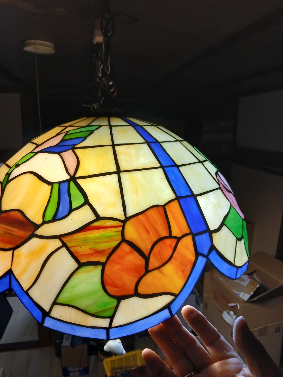ステンドグラス 天井照明 ペンダントライト 花柄 アンティーク インテリア拍卖
