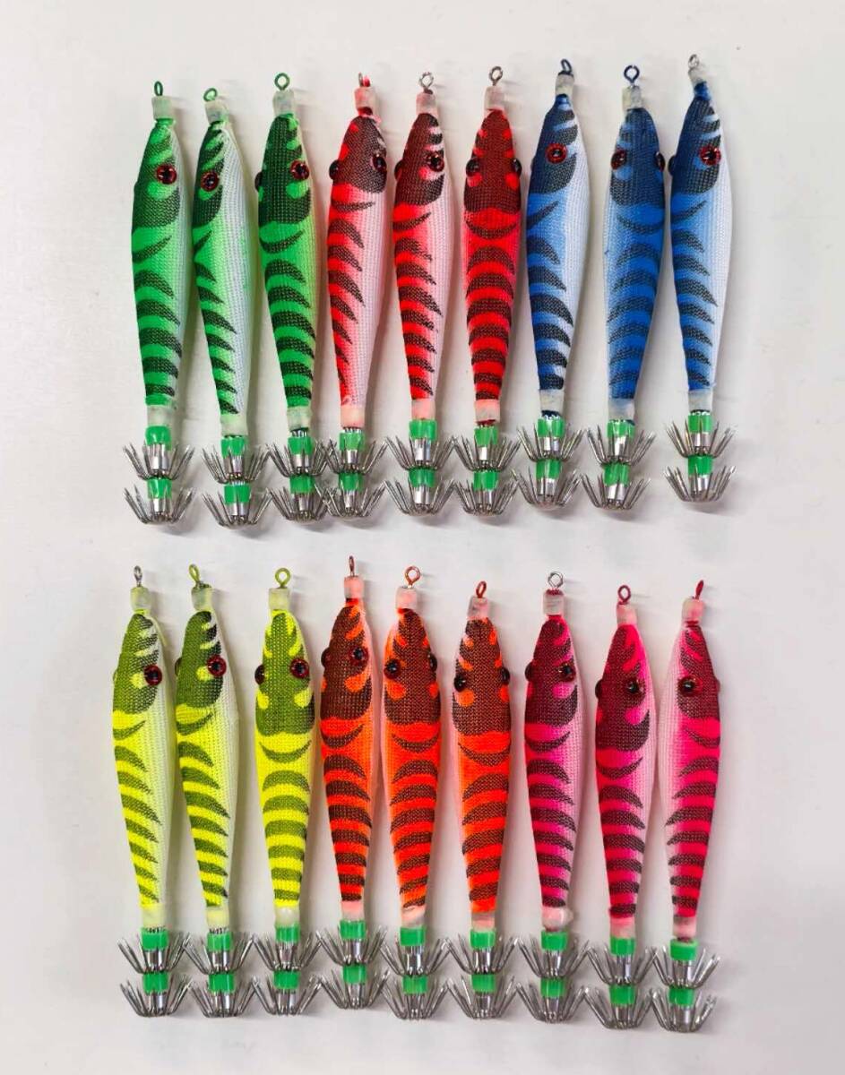 訳あり 仕掛け イカ釣り 夜光 浮きスッテ 4号 6色 18本 セット拍卖