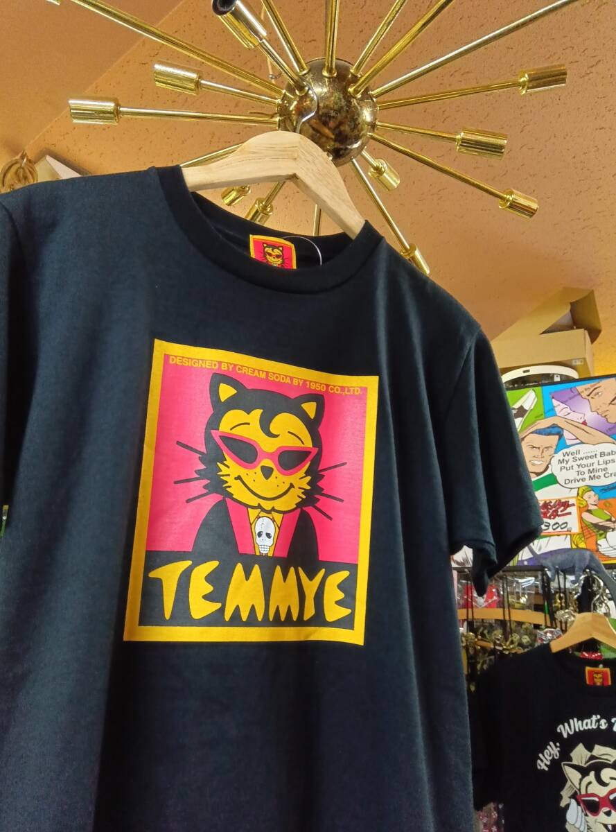 XLサイズクリームソーダTシャツティミー黒色新品ロカビリーCREAMSODAピンクドラゴンブラックキャッツマジックブルーエンジェル昭和ガイコツ拍卖