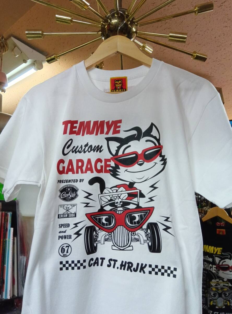 XLサイズティミーC-GARAGE Tシャツ白色!検索CREAMSODAクリームソーダロカビリーブラックキャッツピンクドラゴン昭和レトロガイコツ黒猫拍卖