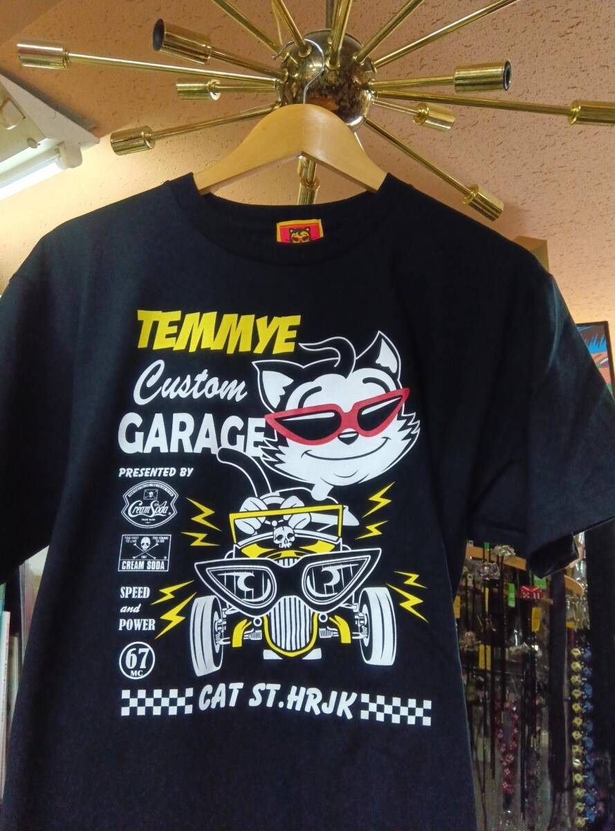 SサイズティミーC-GARAGE Tシャツ黒色!検索CREAMSODAクリームソーダロカビリーブラックキャッツピンクドラゴン昭和レトロガイコツ黒猫拍卖