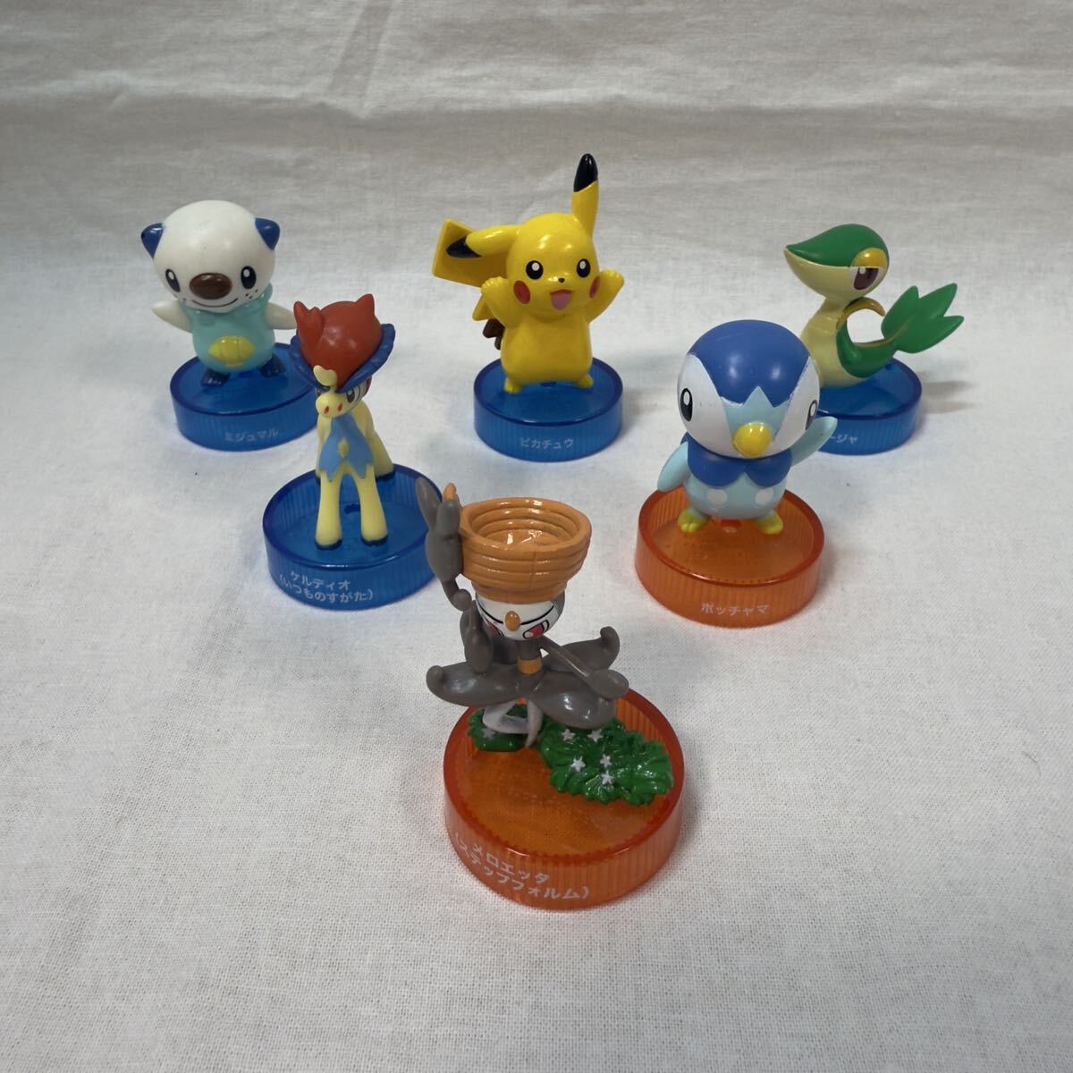 送料無料 ポケットモンスター ボトルキャップ 6個セット ☆ ポケモン ピカチュウ ケルディオ メロエッタ ポッチャマ ツタージャ フィギュア拍卖