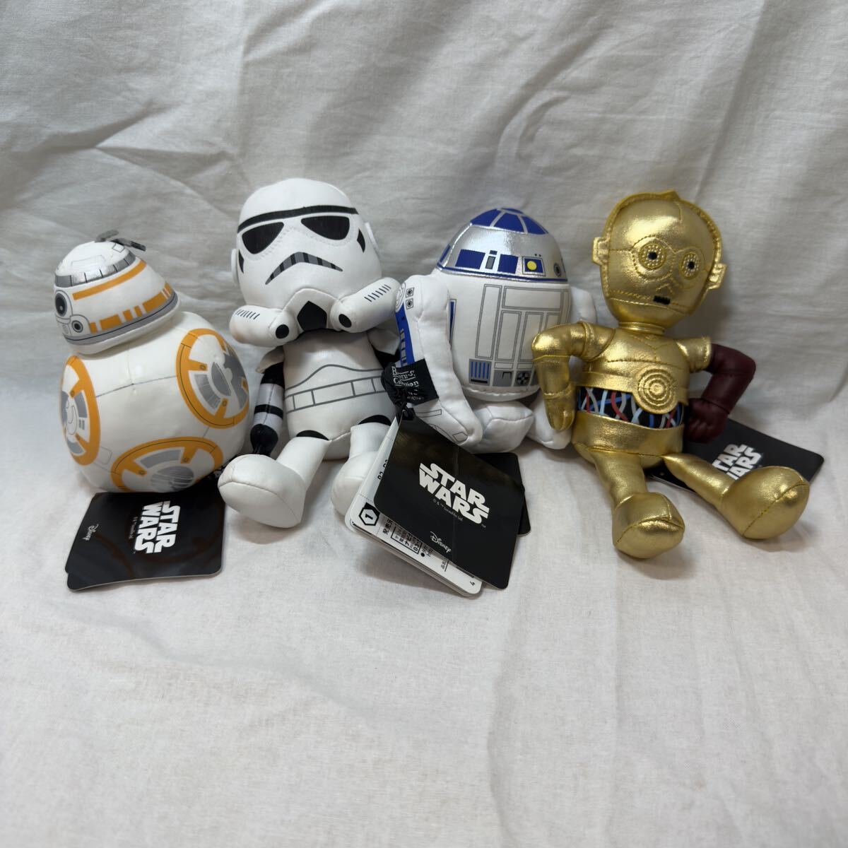 送料無料 タグ付き スターウォーズ ビーンズコレクション ぬいぐるみ 4個セット ☆ C-3PO BB-8 R2-D2 ストームトルーパー マスコット 拍卖